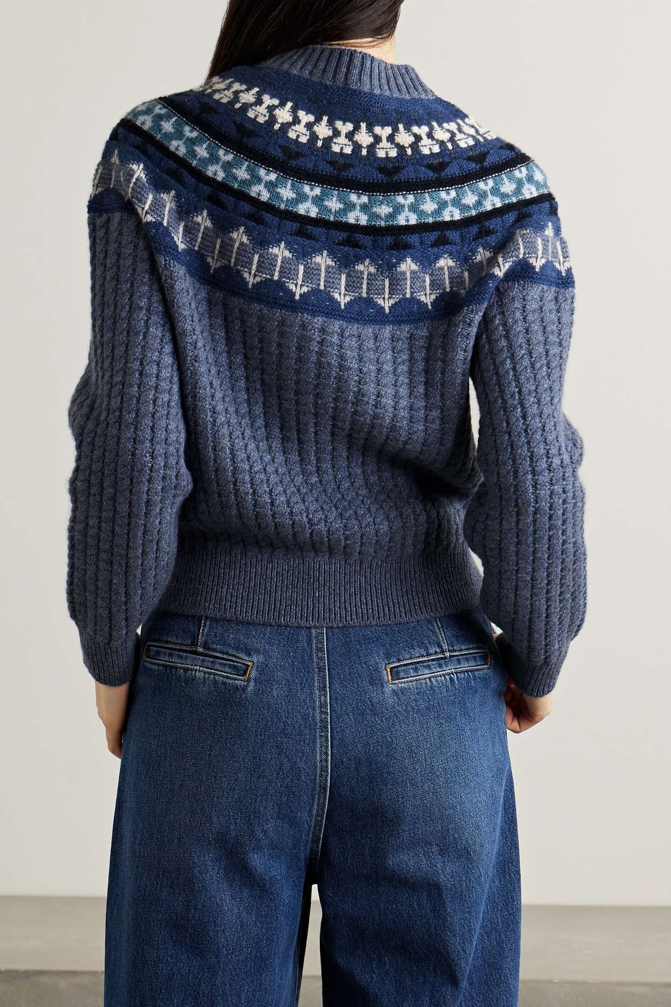 Noel Fair Isle cable-knit cashmere sweater - 4