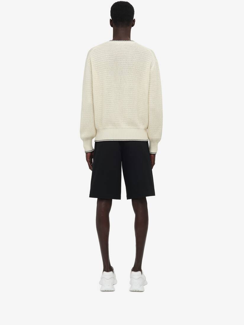 Men's McQueen Graffiti Jumper in Vanilla - 4