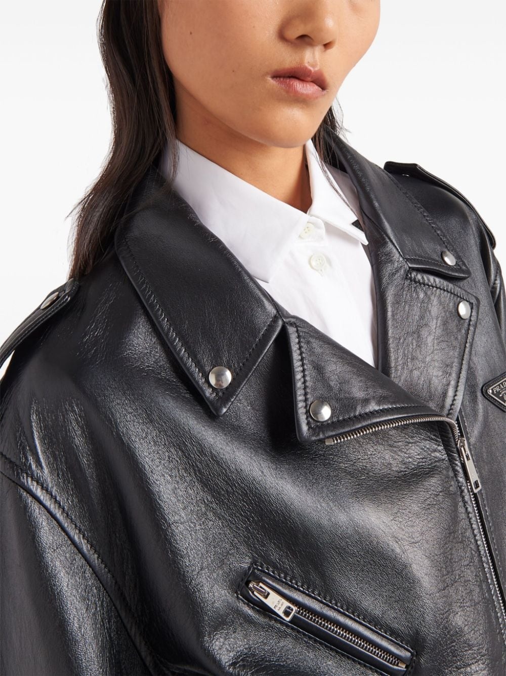 nappa-leather biker jacket - 5