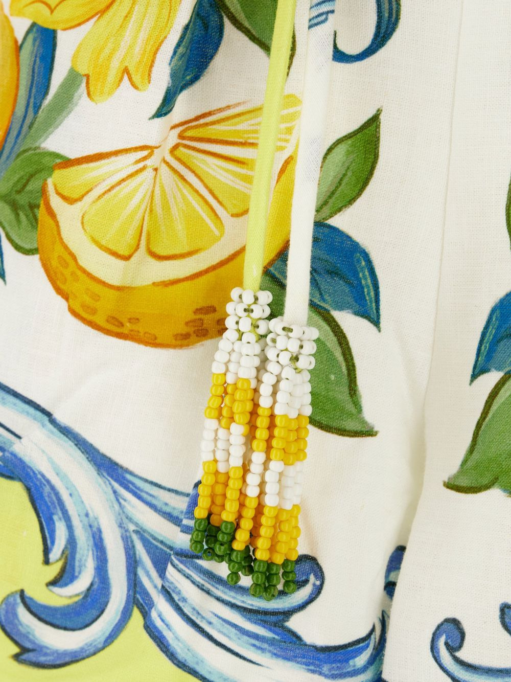 lemon-print beaded shorts - 3