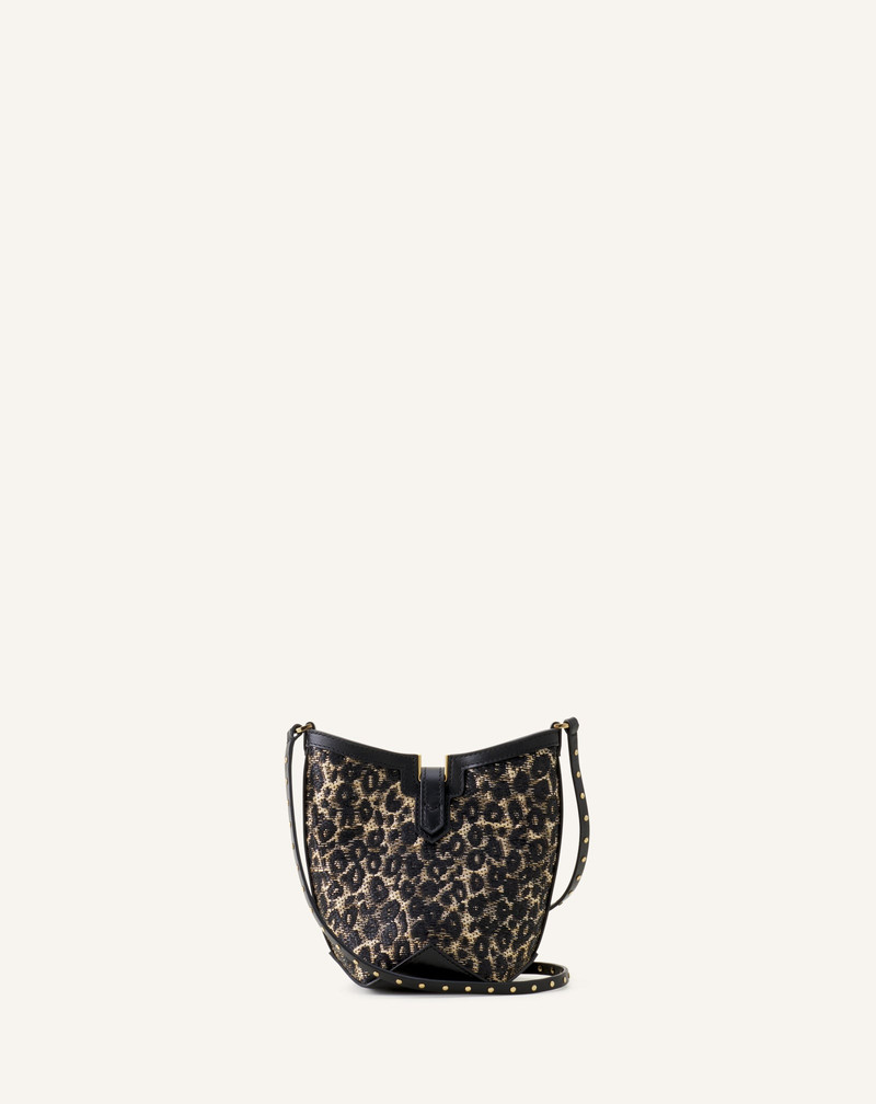 BEIGE CATCH BY LANVIN SMALL RAFFIA BUCKET BAG 4