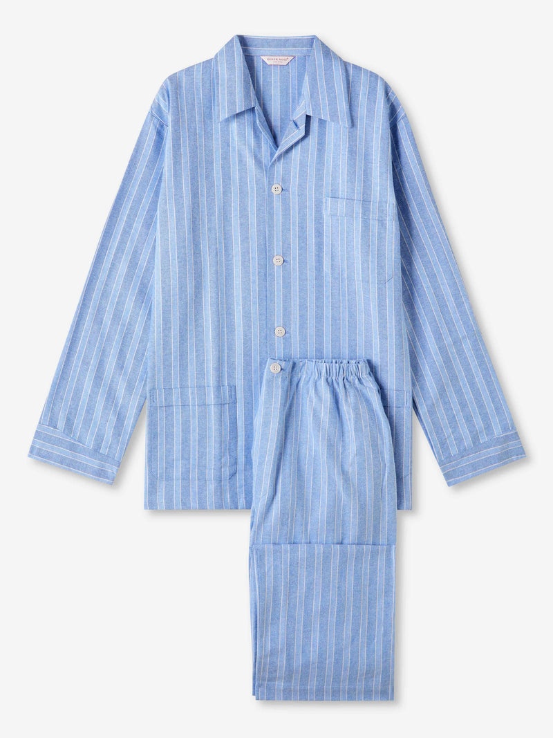 Men's Classic Fit Pyjamas Arran 20 Brushed Cotton Blue - 1