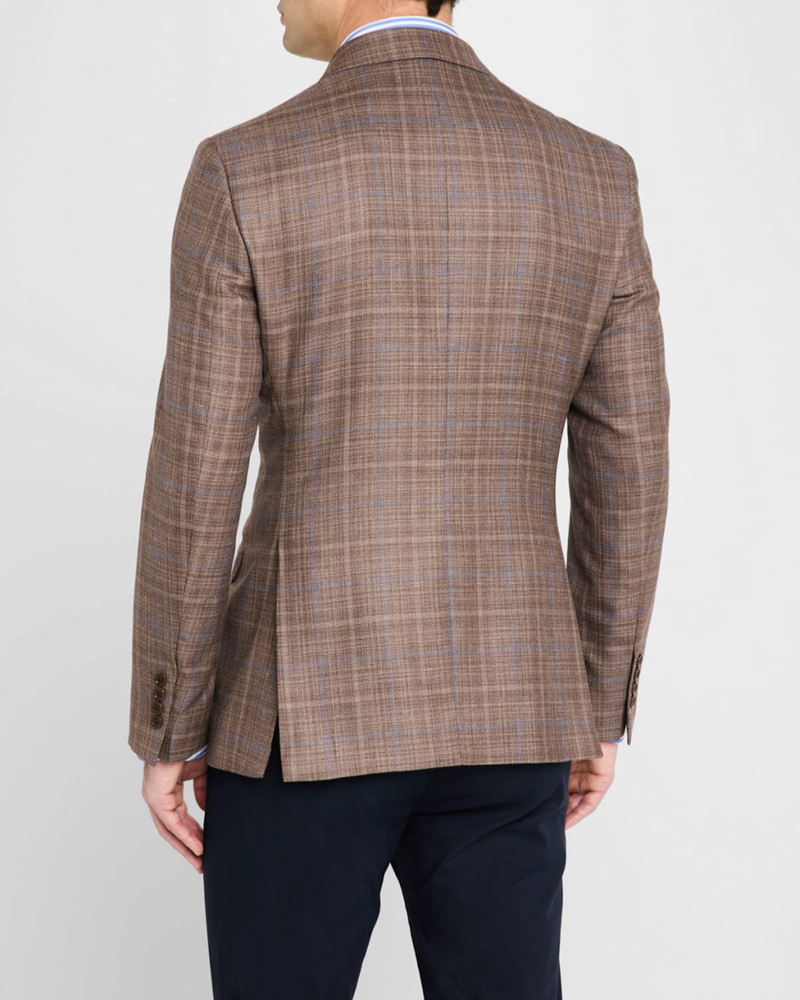 남자의 질감 Plaid 스포츠 코트 3