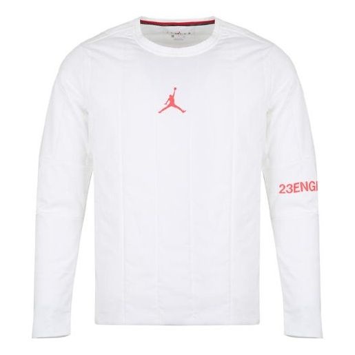 Air Jordan 23 Engineered Quilted Round Neck Pullover logo Sports Long Sleeves White AJ1055-100 - 1