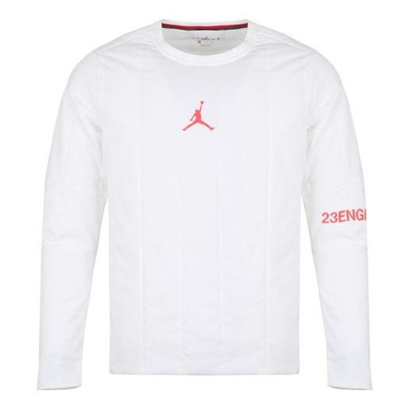 Air Jordan 23 Engineered Quilted Round Neck Pullover logo Sports Long Sleeves White AJ1055-100 - 1