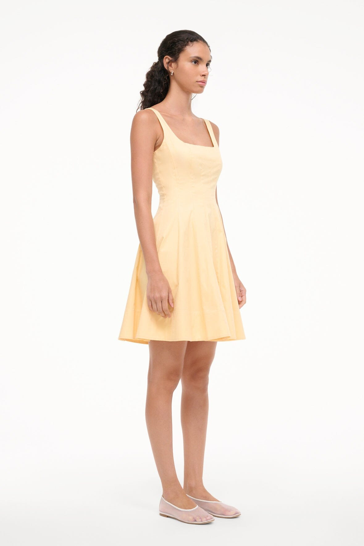 STAUD WELLS MINI DRESS PALE HONEY - 6