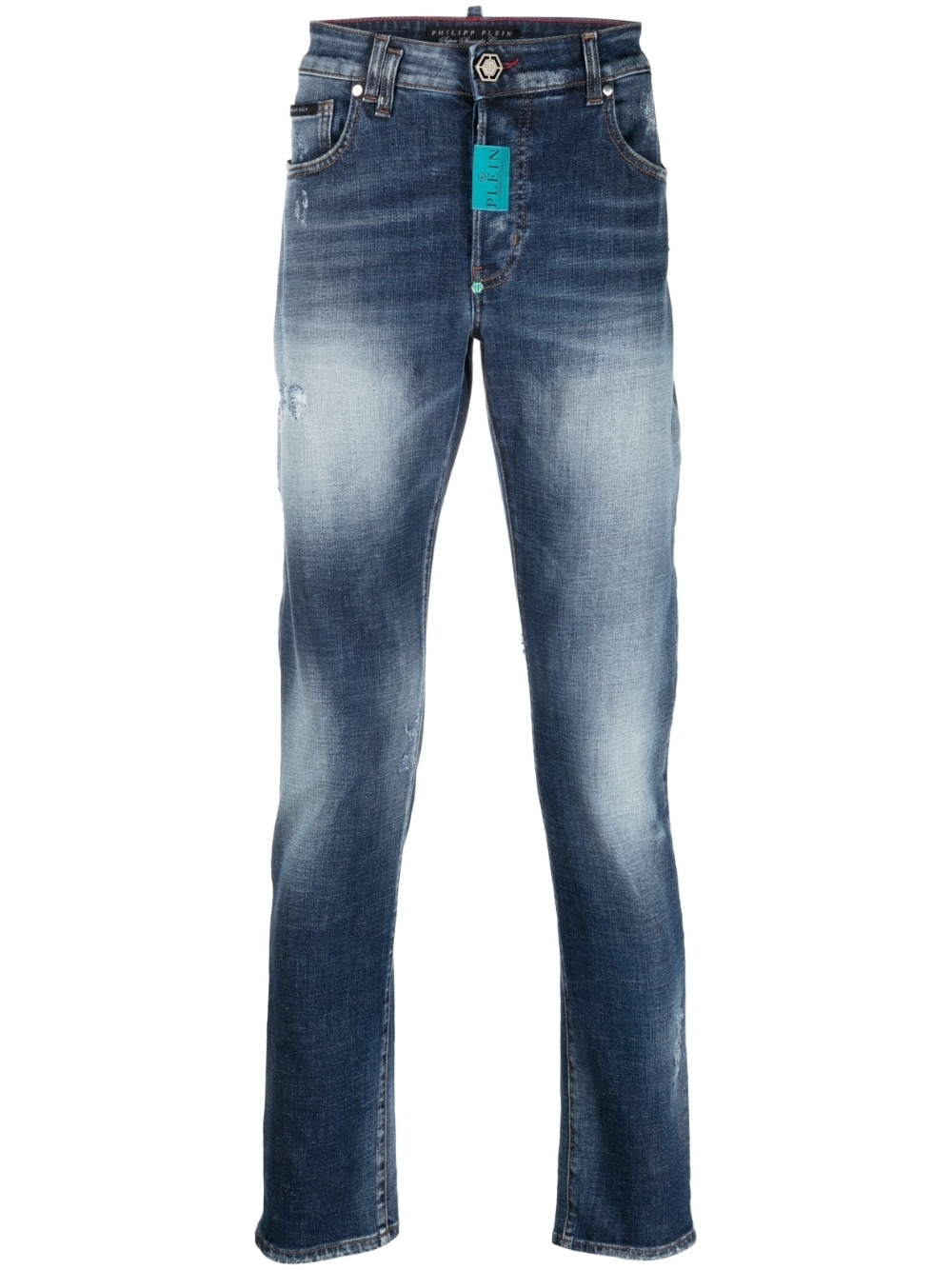 logo-patch straight-leg jeans - 1