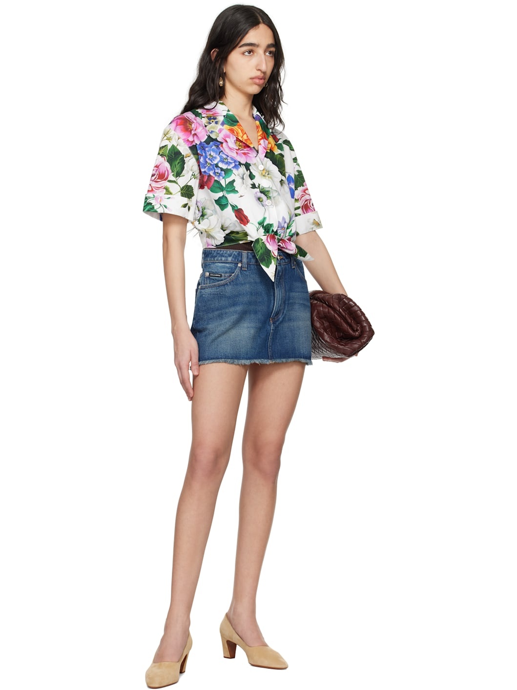 Blue Logo Plaque Denim Miniskirt - 4