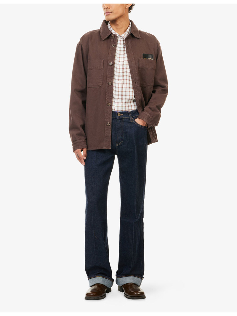 Palmes Coarse Brand-Patch Denim Overshirt outlook