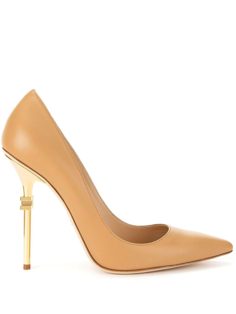 110mm branded-heel pumps 1