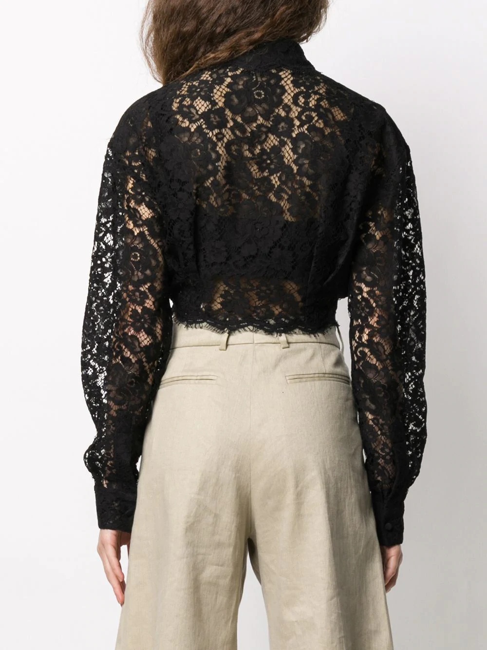 sheer lace shirt - 4