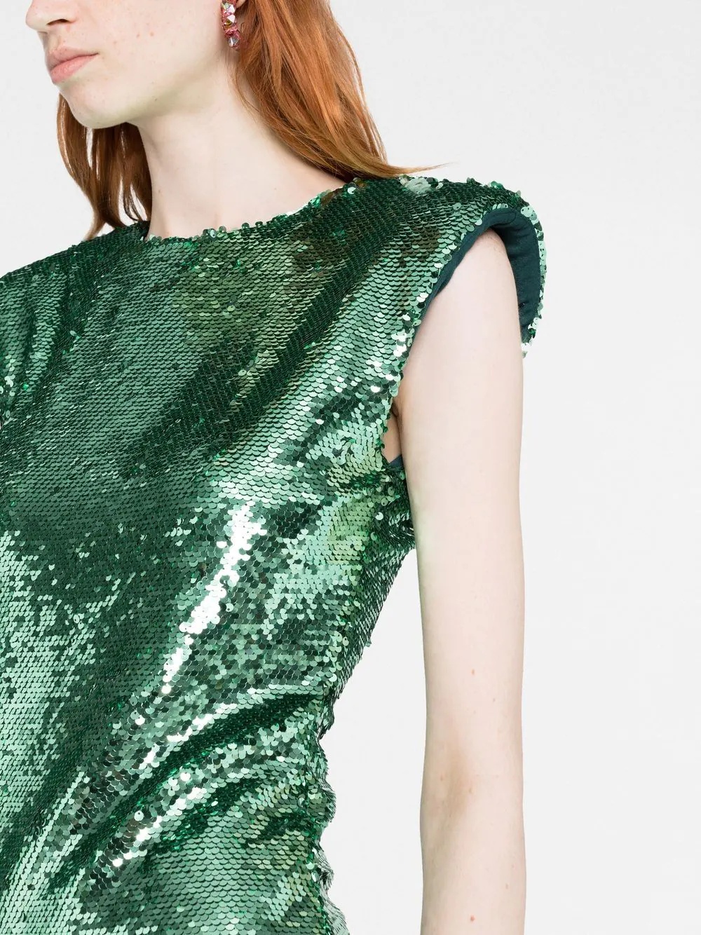 sequin-embellished sleeveless dress - 5