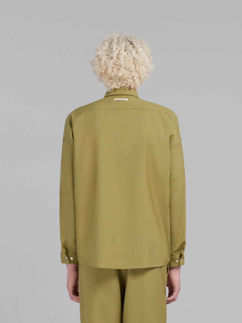 GREEN TROPICAL WOOL LONG-SLEEVED SHIRT - 3
