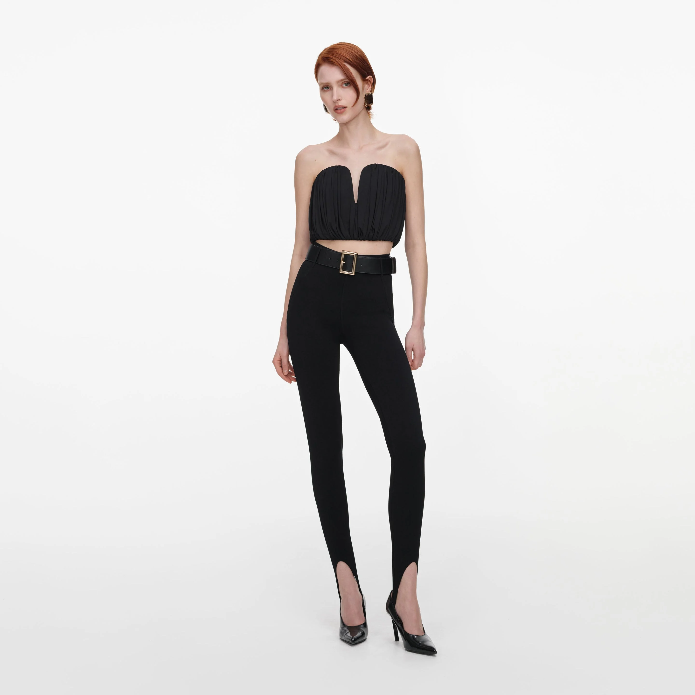 Black Bandeau Jersey Top - 1