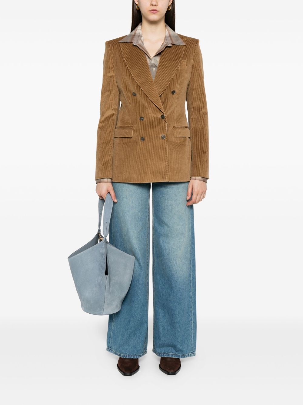 corduroy double-breasted blazer - 2