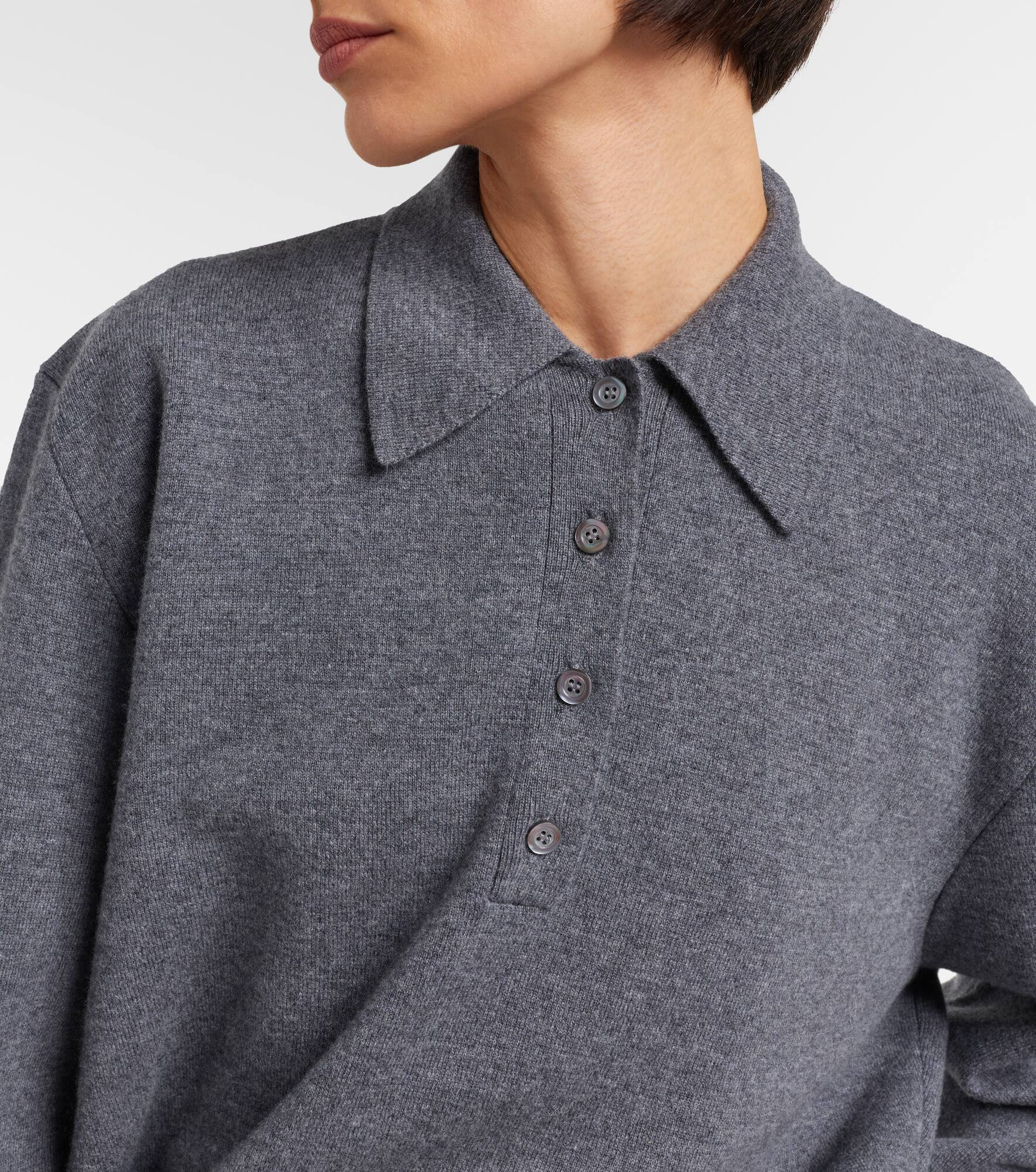 Wool and cashmere polo sweater - 4