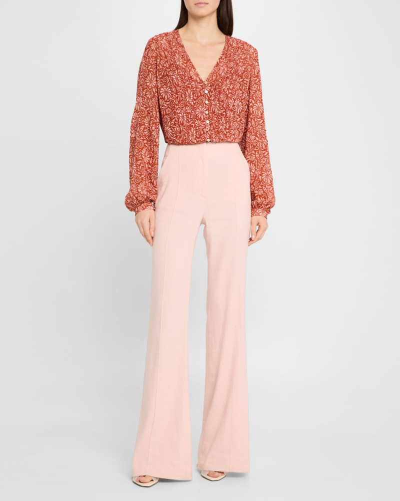 VERONICA BEARD Calvin Printed Long-Sleeve Blouse outlook