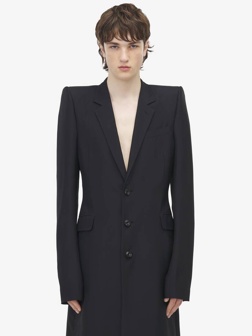 Stacked Shoulder Tailored Coat - 6