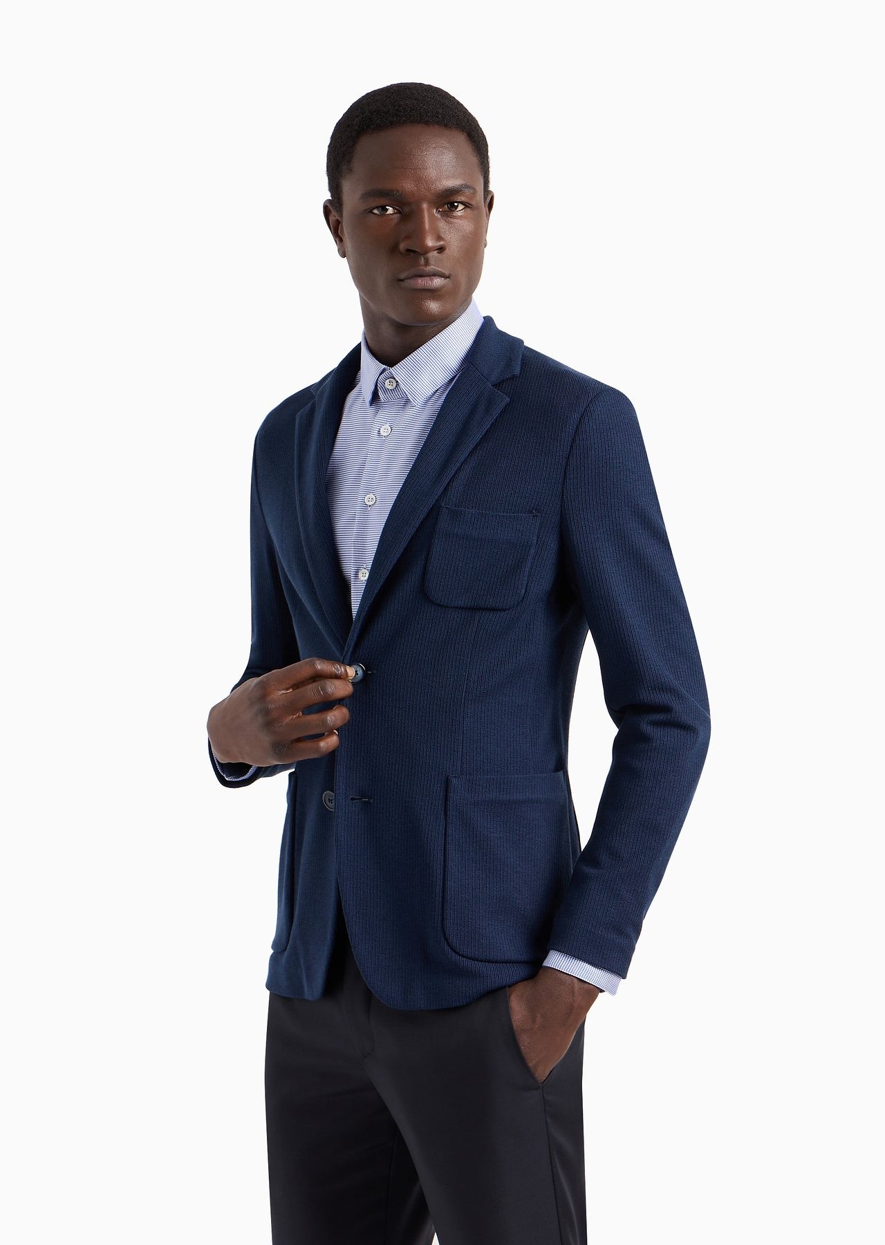 Upton Line single-breasted jacket in silk and cotton - 2