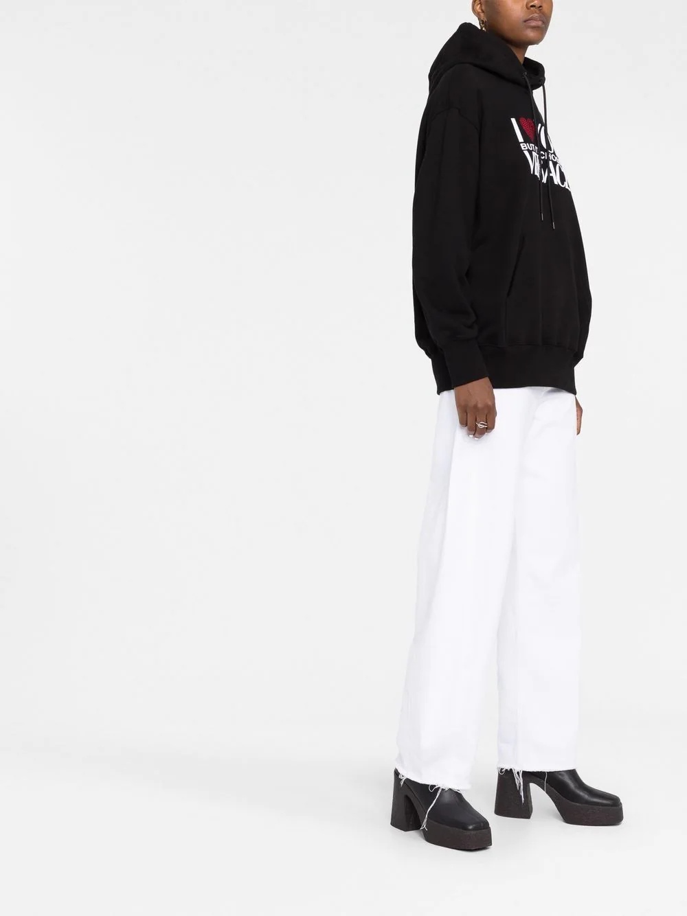 crystal-embellished slogan hoodie - 6