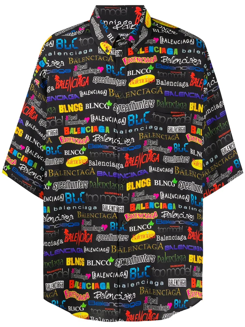 logo print oversized shirt - 1