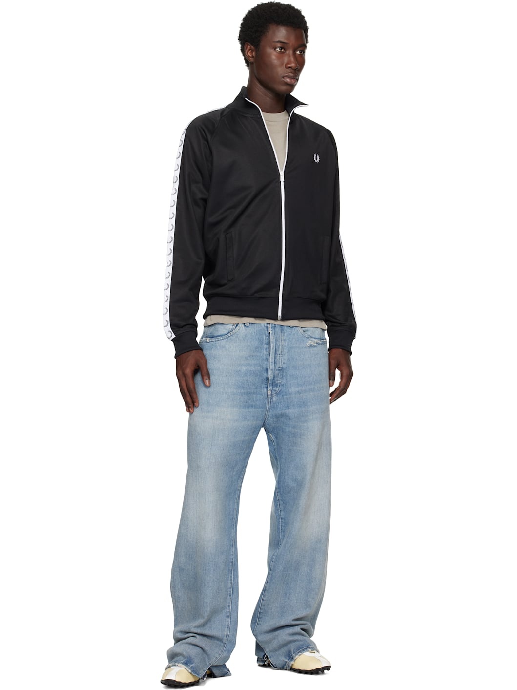 Black Taped Track Jacket - 4