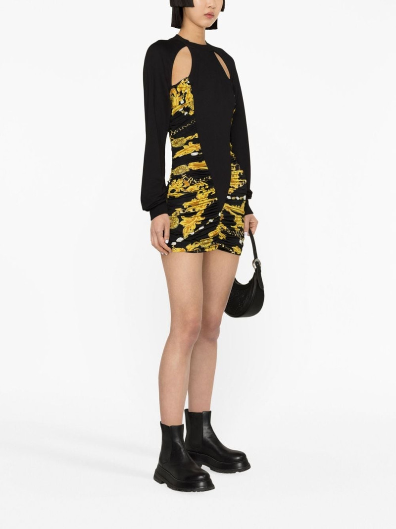 로고 인쇄 컷 아웃 ruched minidress 3