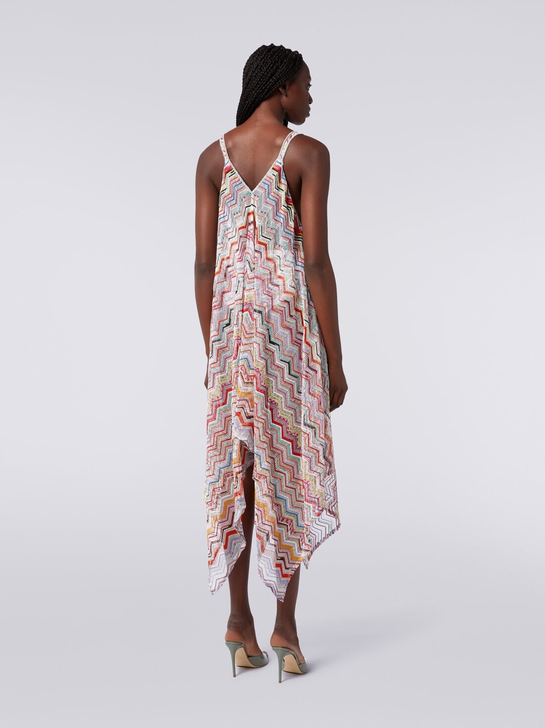 Long cover up in zigzag crochet with lurex - 4