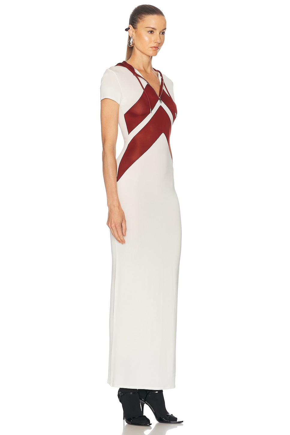 Inlaid Chevron Long Dress - 2