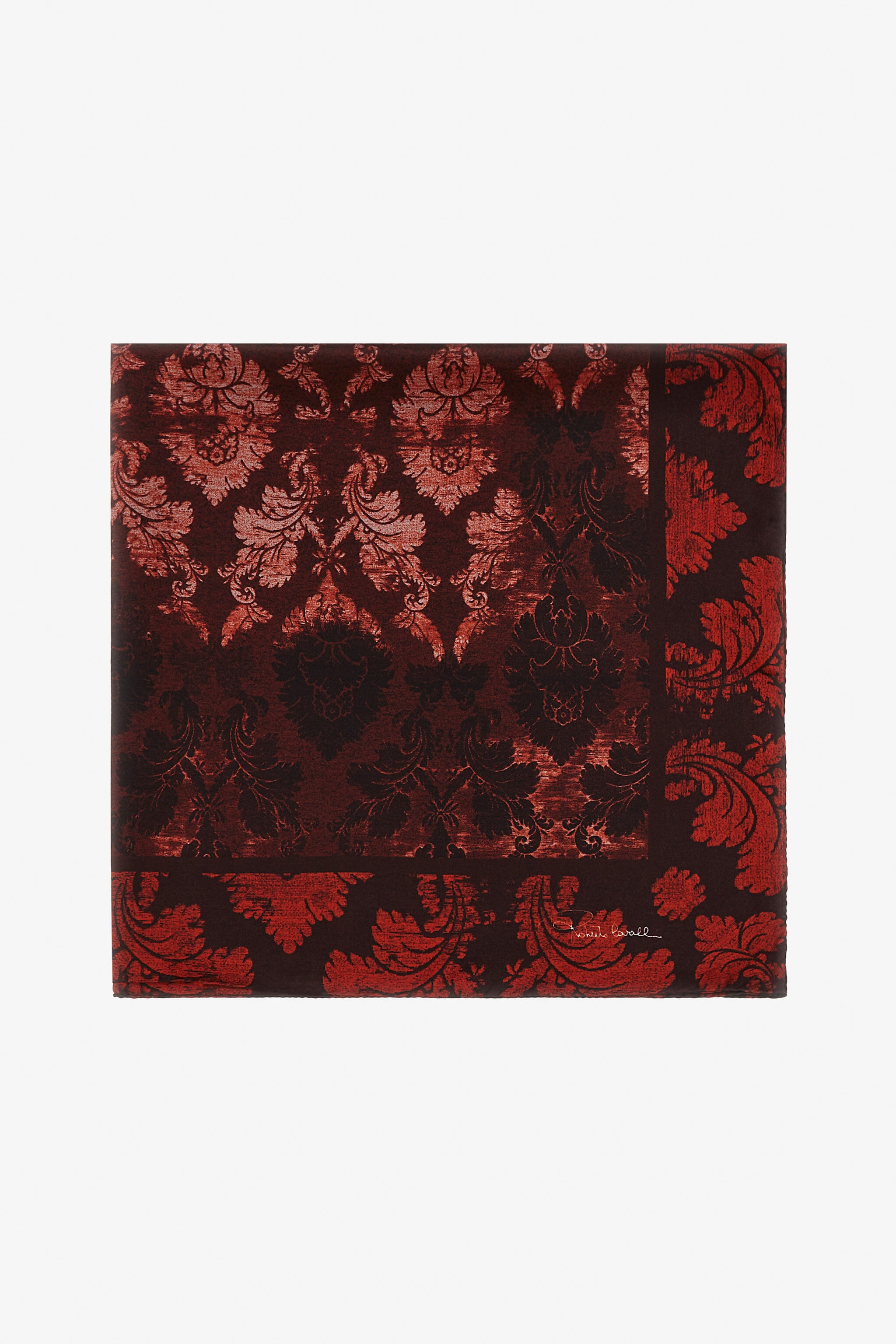 Silk Scarf with Brocade Print - 2