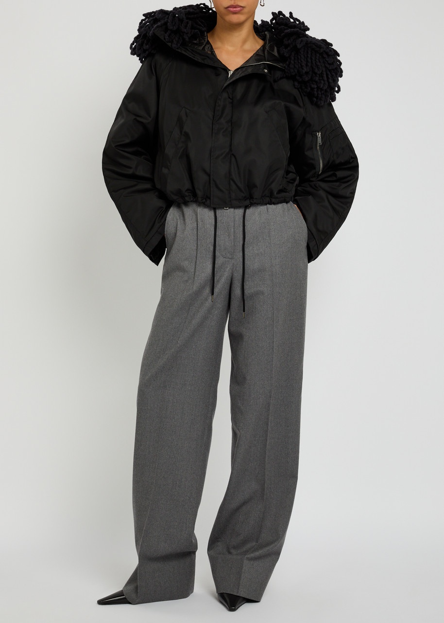 Stella Mccartney Shaggy Knit Quilted Shell Coat - 4