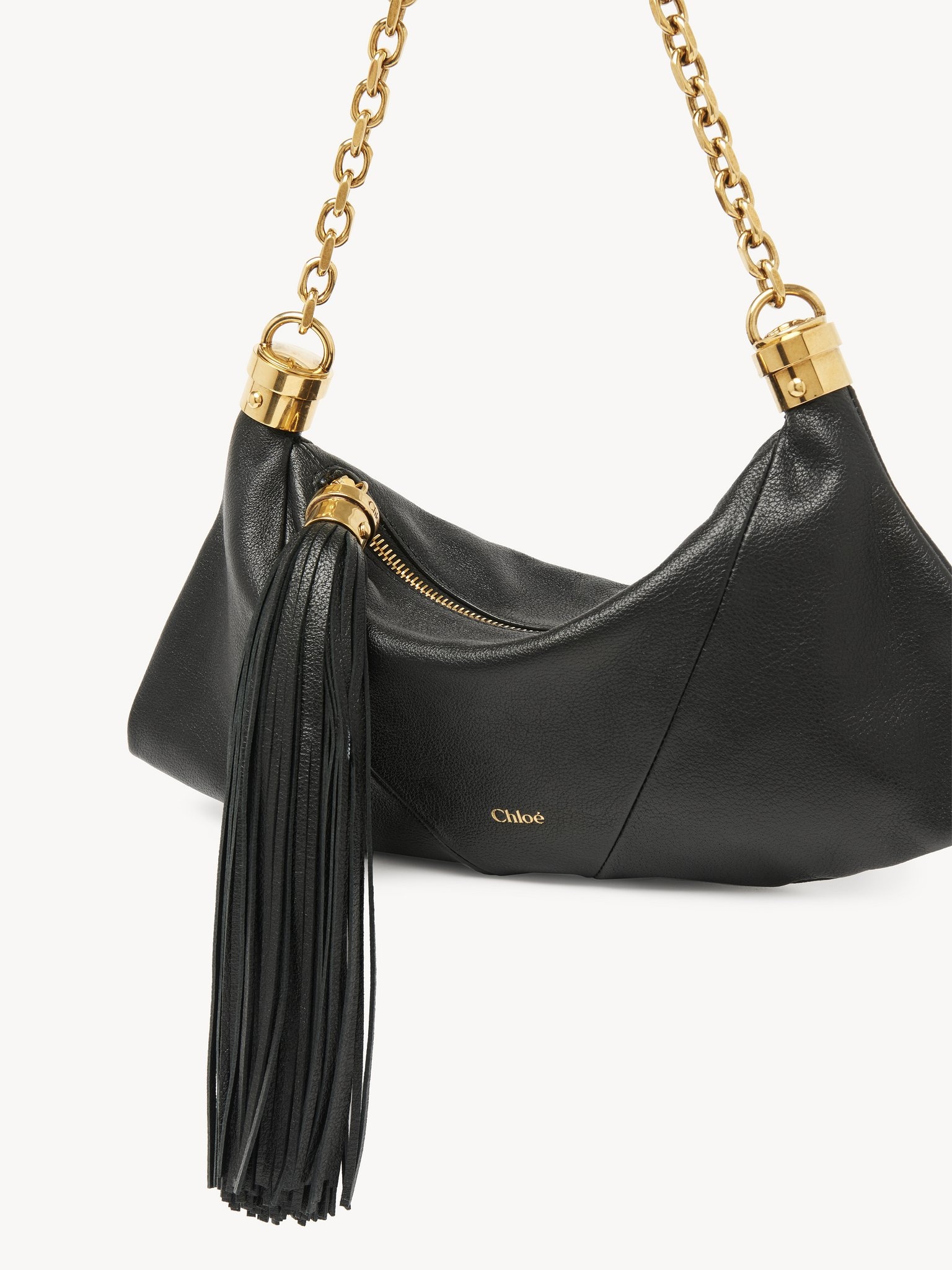 SMALL CHLOÉ FOULARD SHOULDER BAG IN GRAINED LEATHER - 3