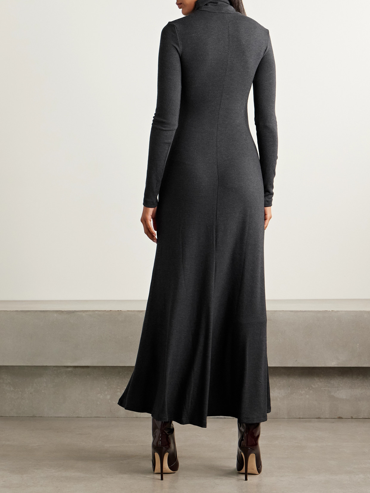 Vanya Modal-blend Jersey Turtleneck Maxi Dress - 3