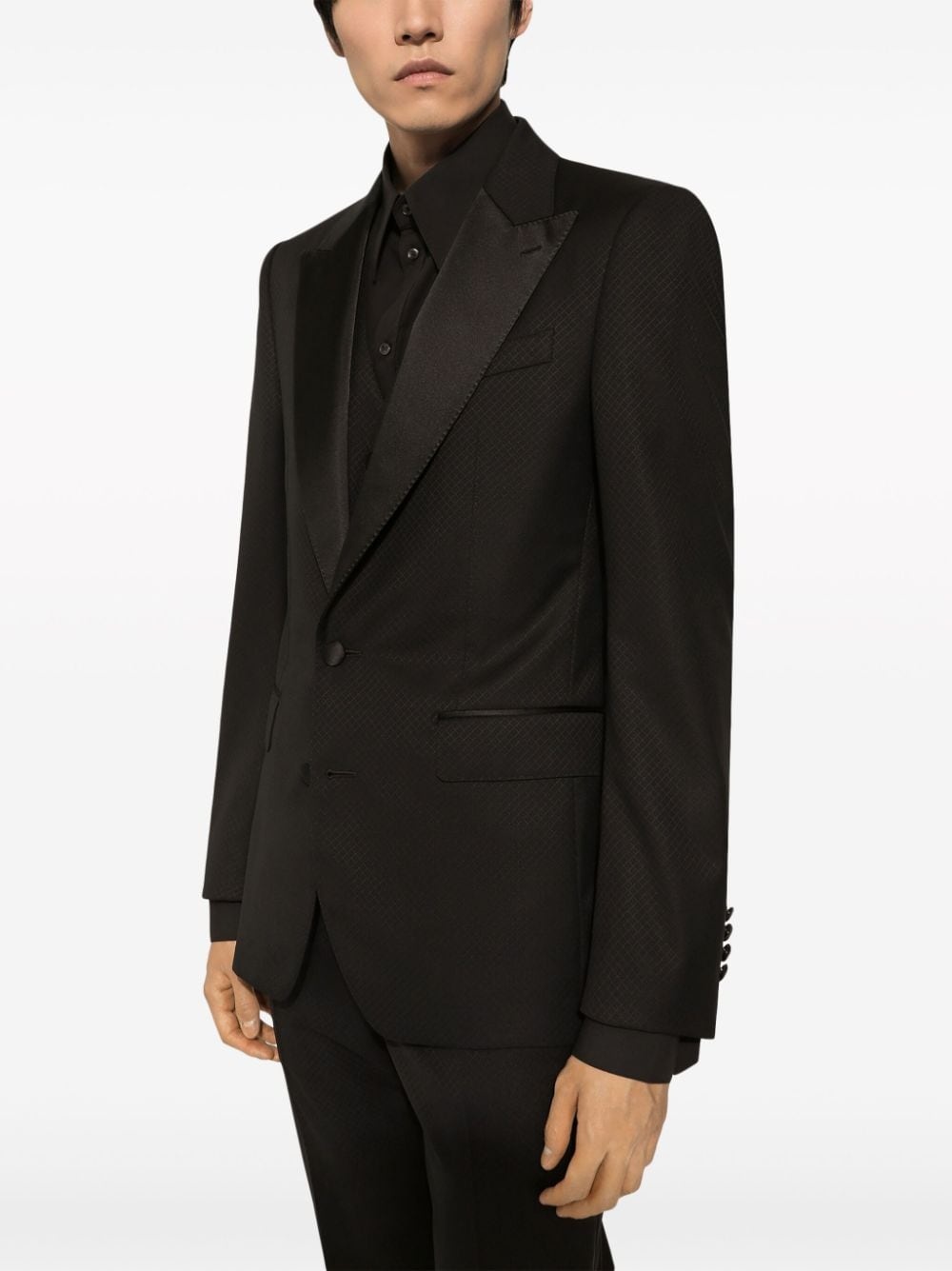 contrasting lapels two-piece suit - 4