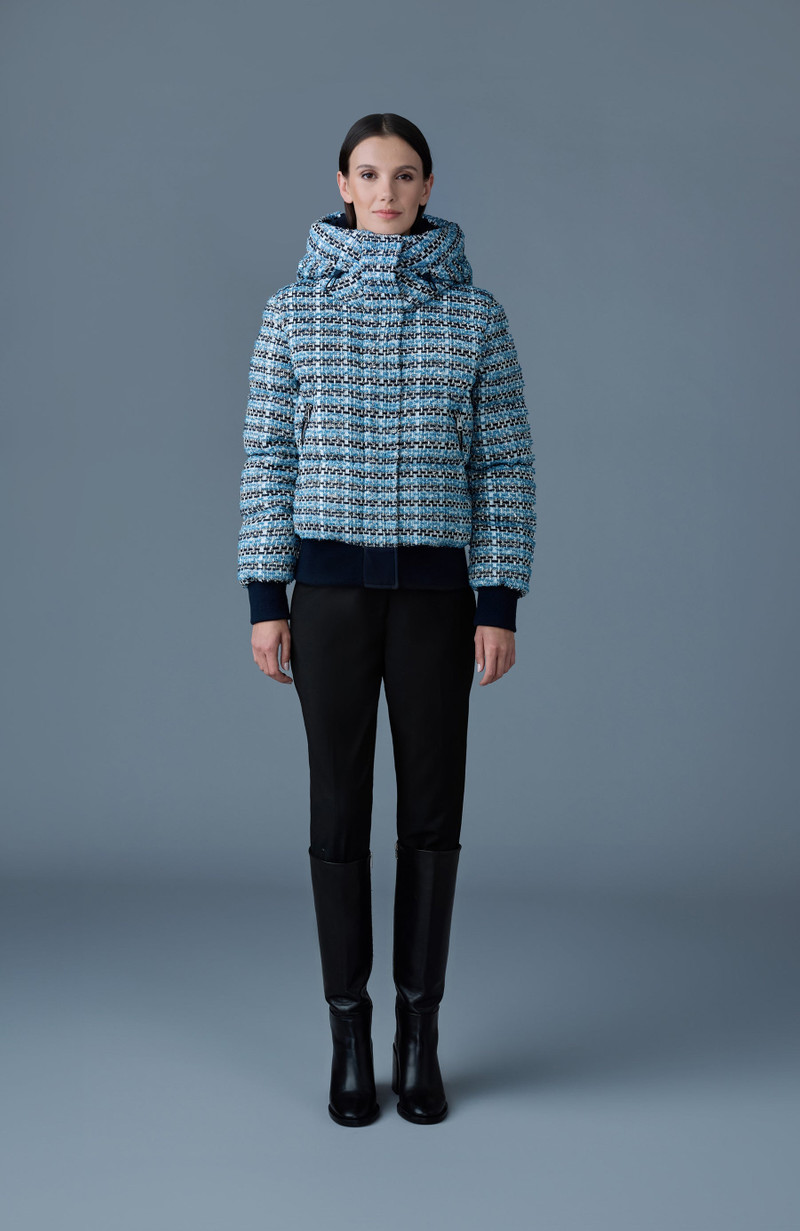 MACKAGE SHIRLEY-TW Mix Media Tweed quilted down jacket outlook