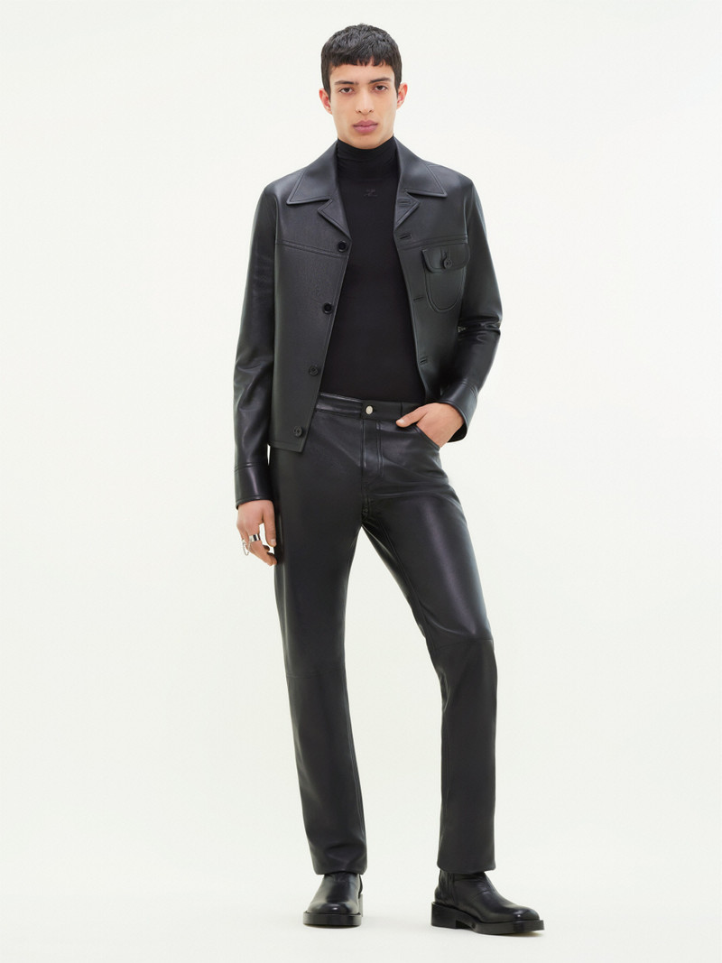 courrèges SINGLE POCKET LEATHER JACKET outlook