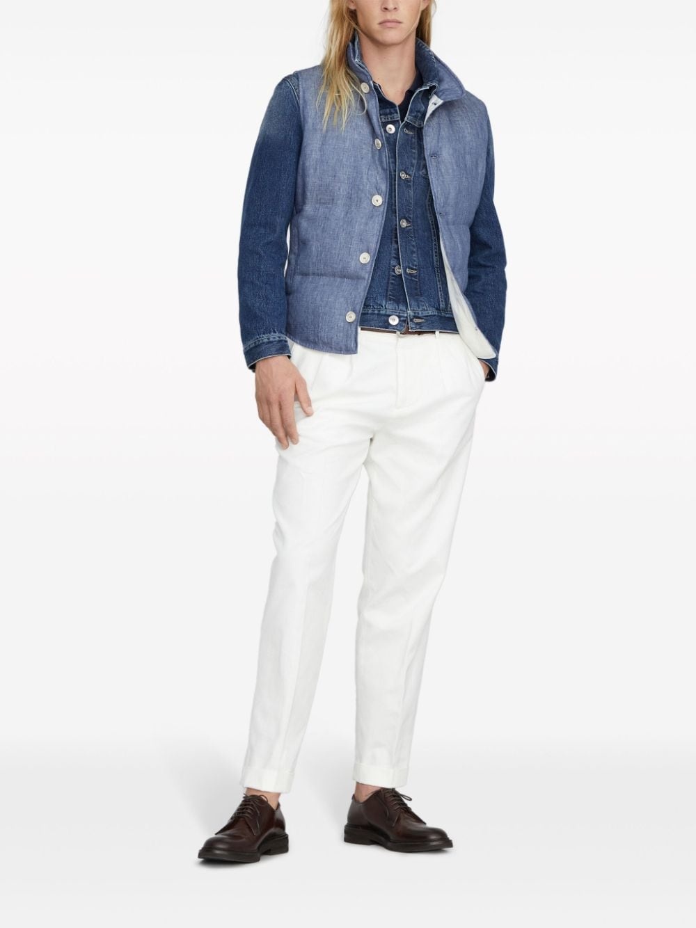 padded linen gilet - 2