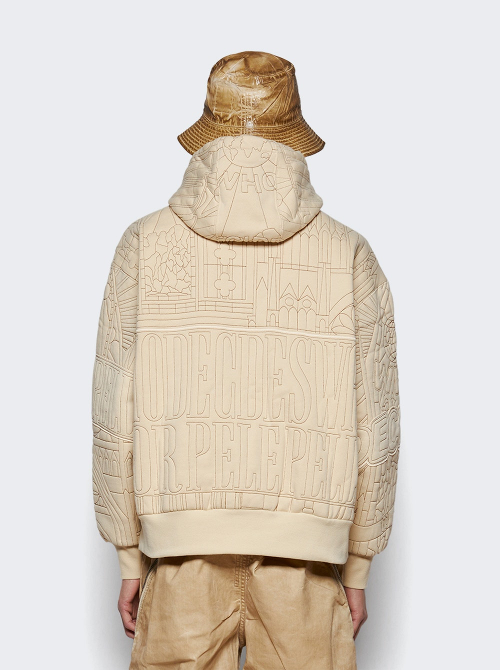 Wdw X Pp Cathedral Zip Up Hoodie Cream - 4