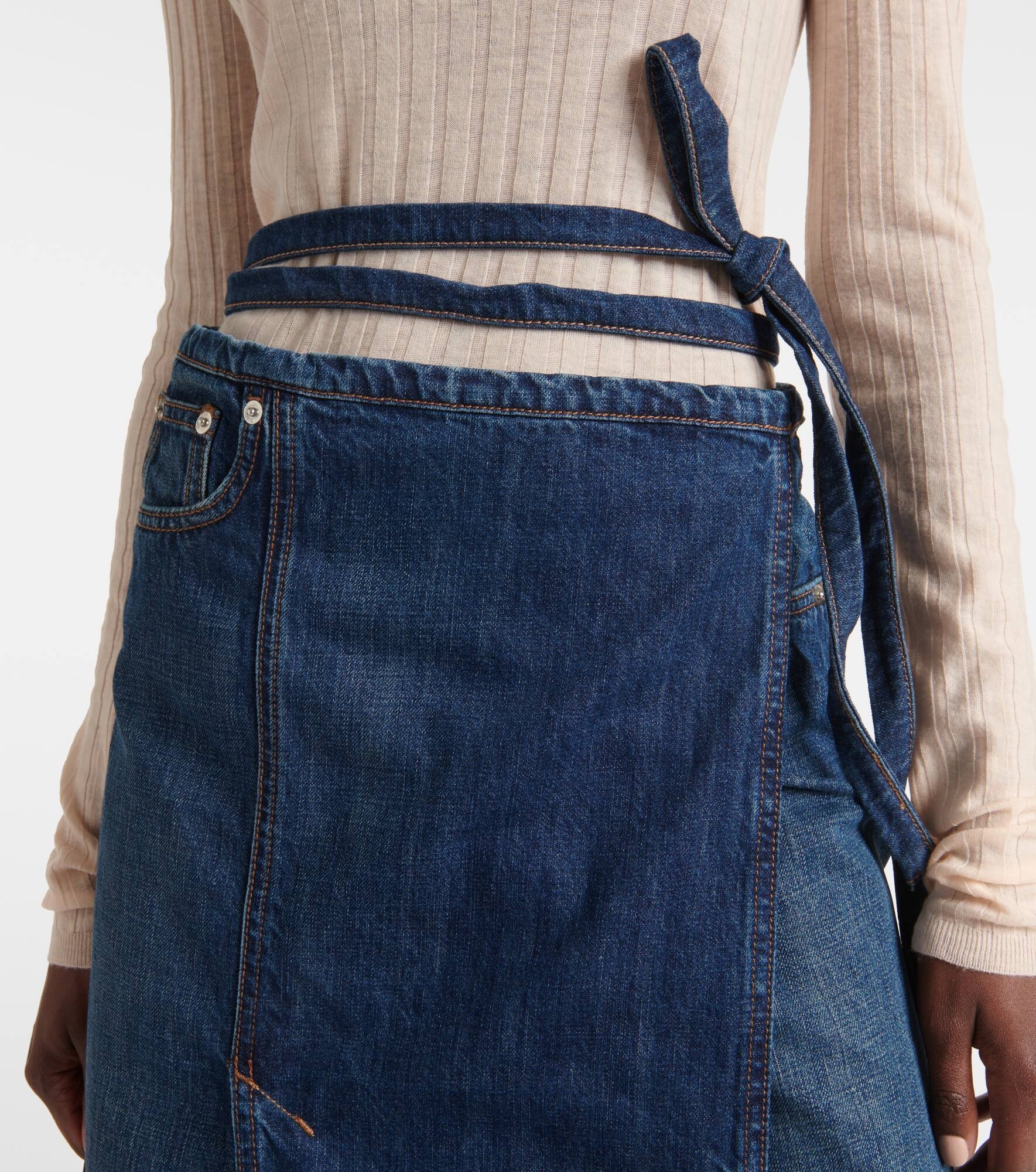 Denim wrap skirt - 4