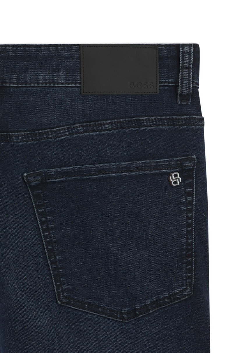 TAPERED-FIT JEANS IN DARK-BLUE SOFT-MOTION DENIM 6