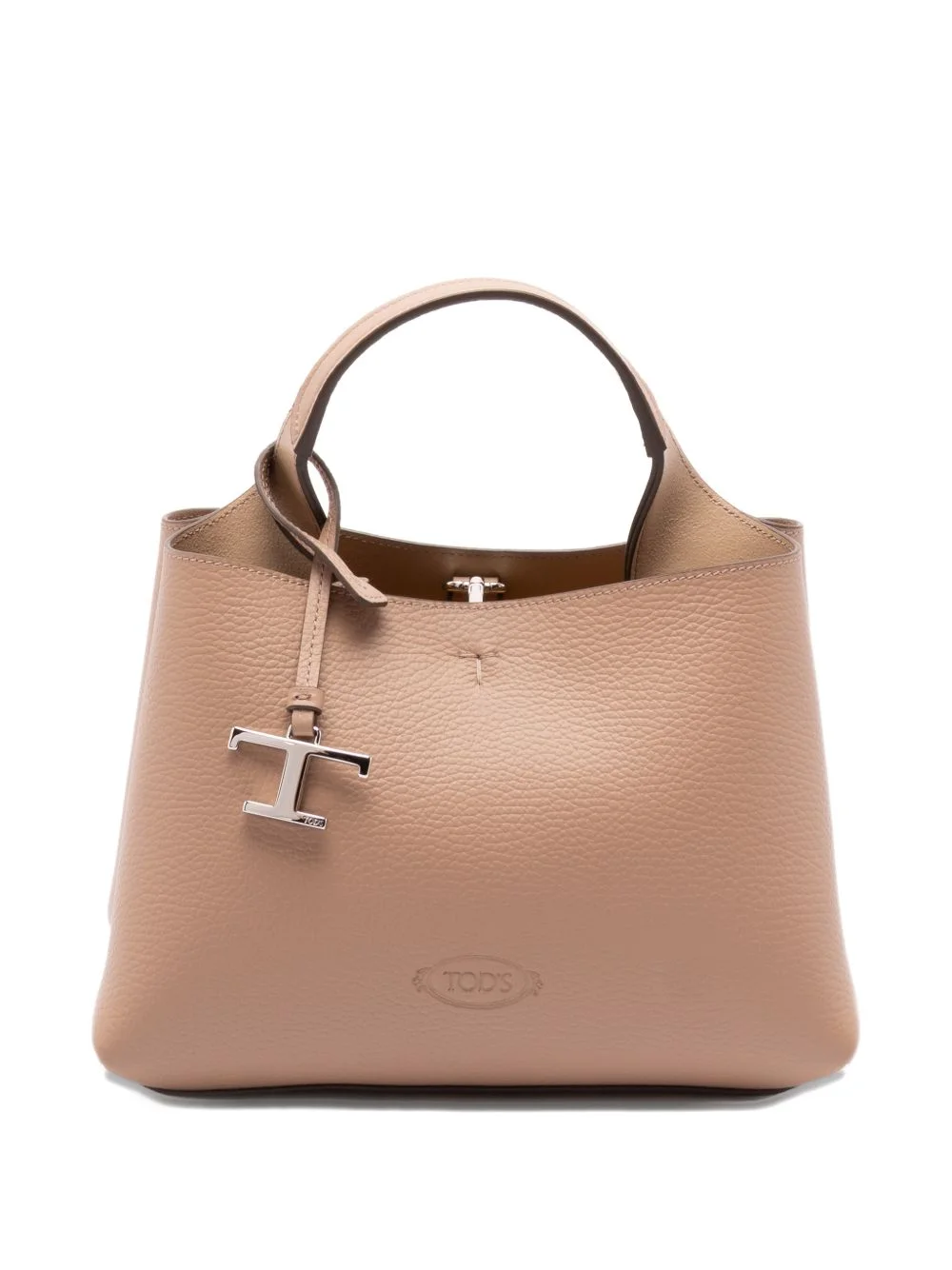 logo-charm leather tote bag - 1