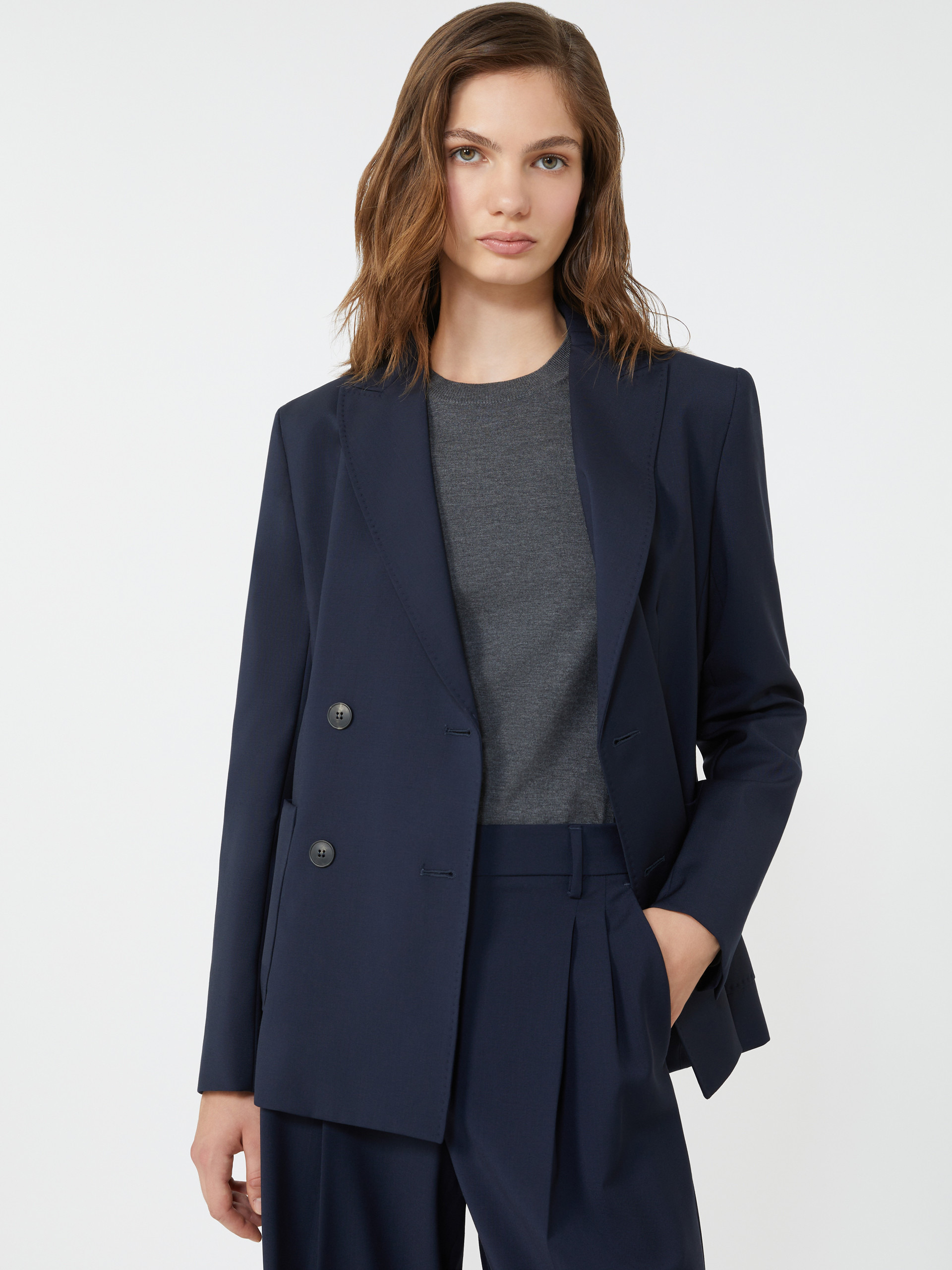 ORNATI Double-breasted blazer in wool canvas - 5