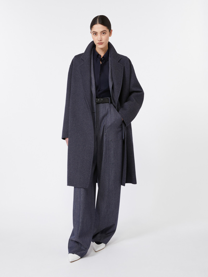 Max Mara CARNIA Denim-effect wool coat outlook
