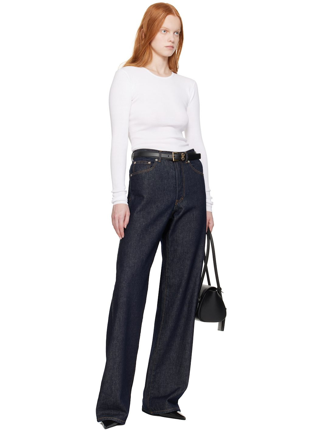 Black Double Gancini Fixed Belt - 2