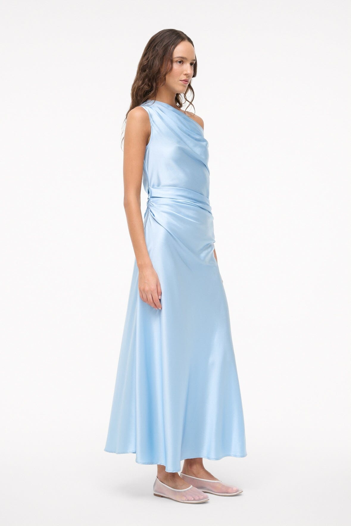 STAUD PHARE SILK DRESS CLOUD - 5