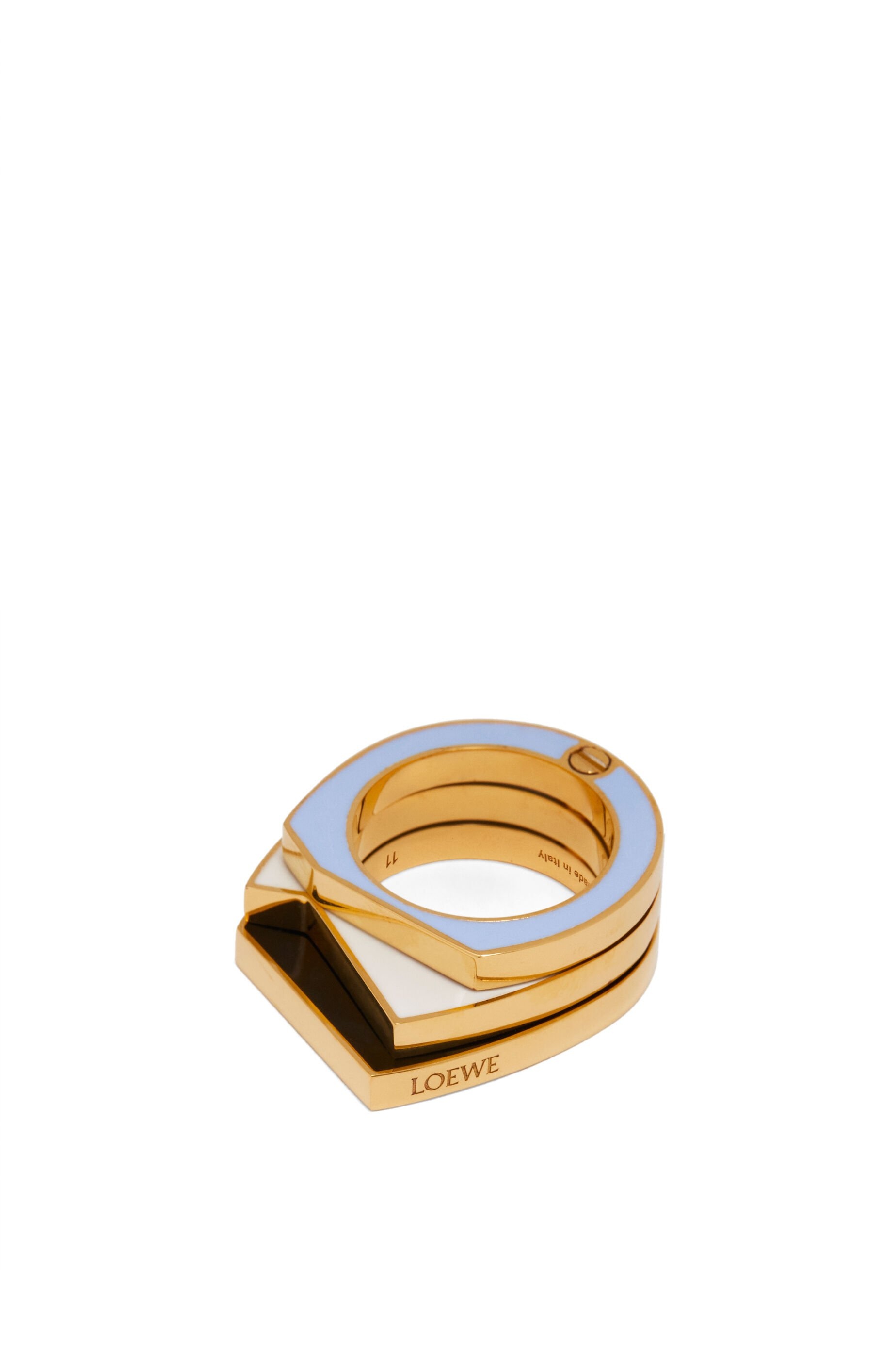 Stacked pivot ring in sterling silver and enamel - 1