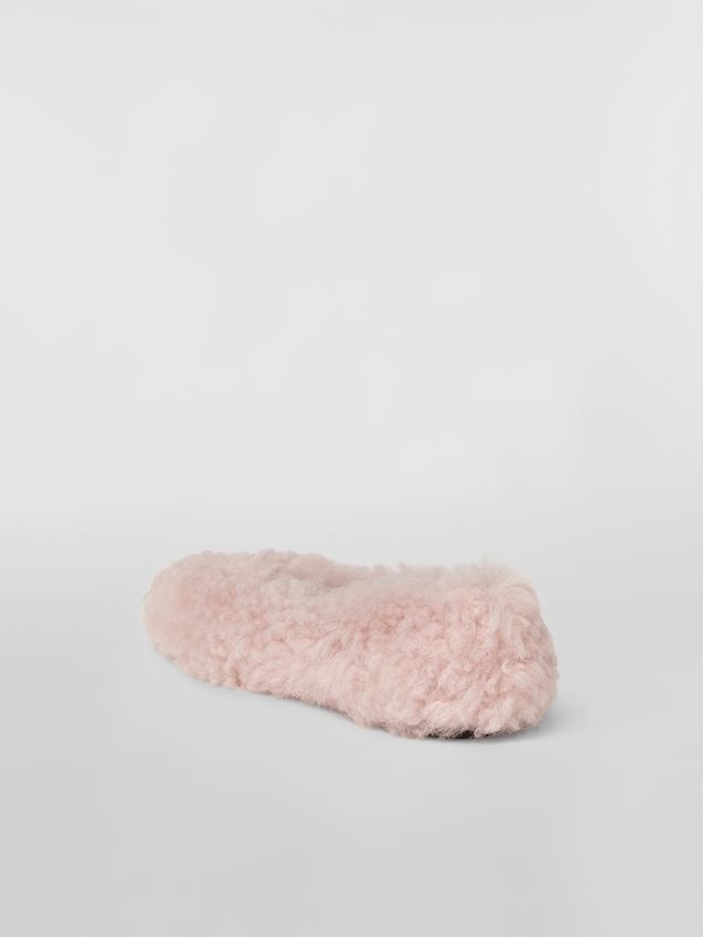 WHITE SHEARLING BALLERINA - 3