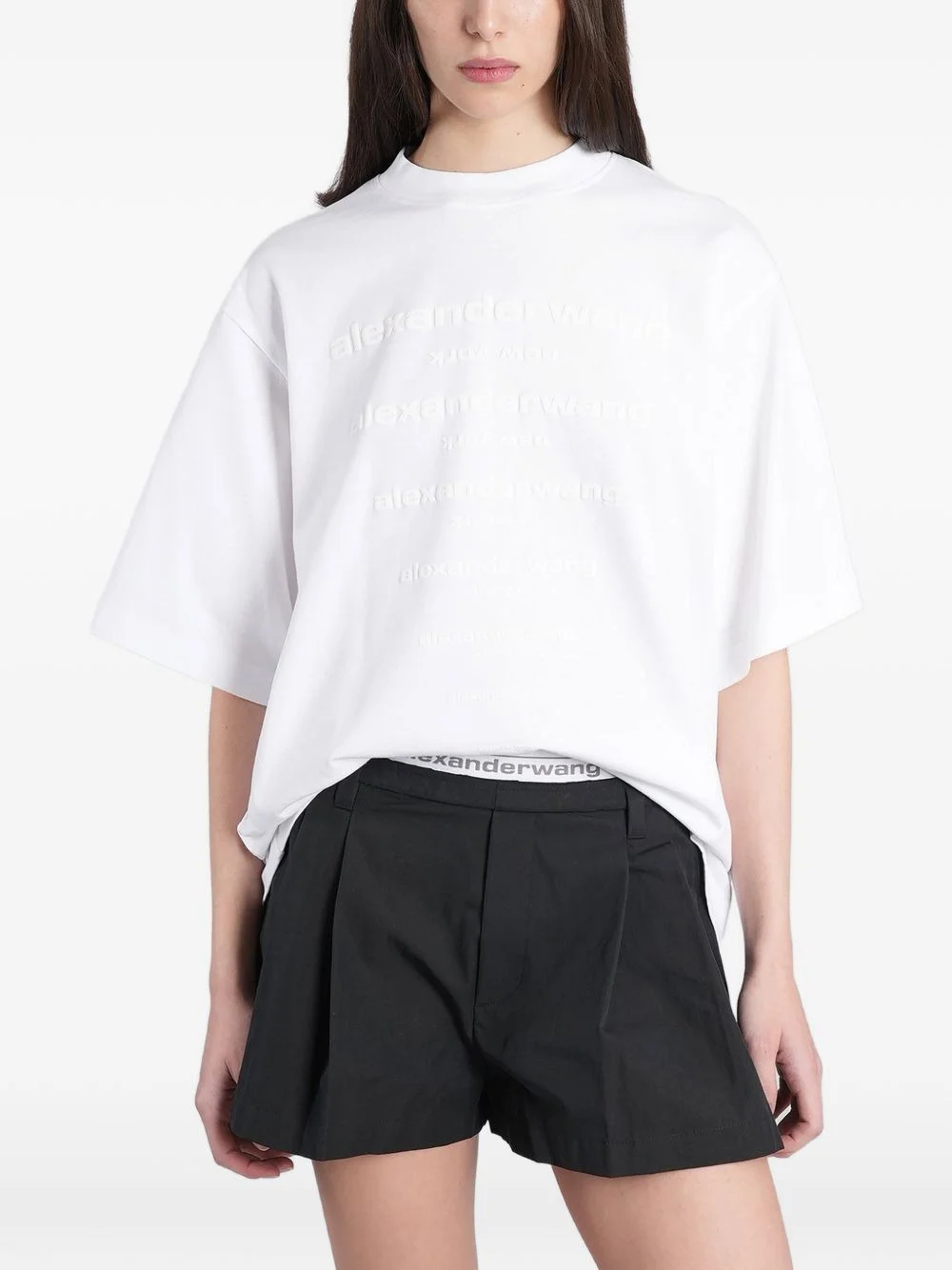 embossed logo-print T-shirt - 1