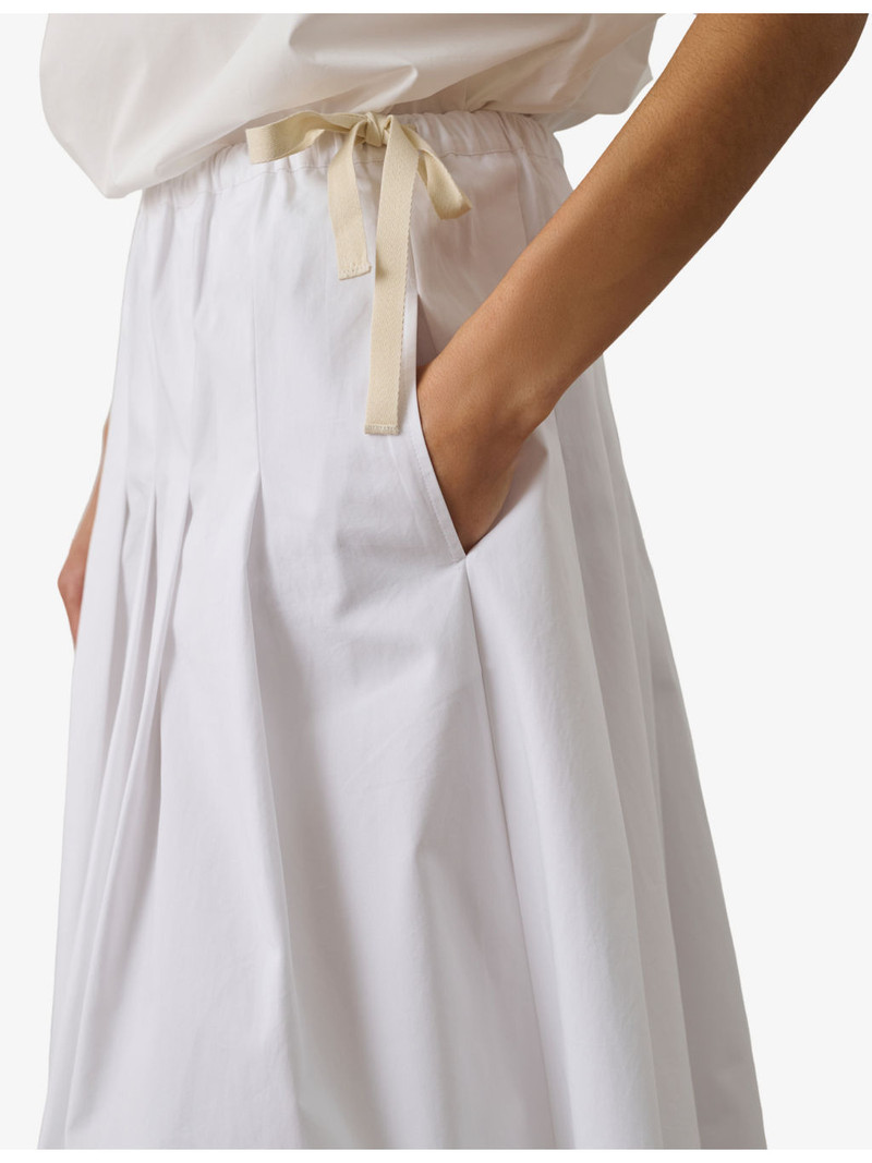 Amalia Pleated Cotton Midi Skirt 5