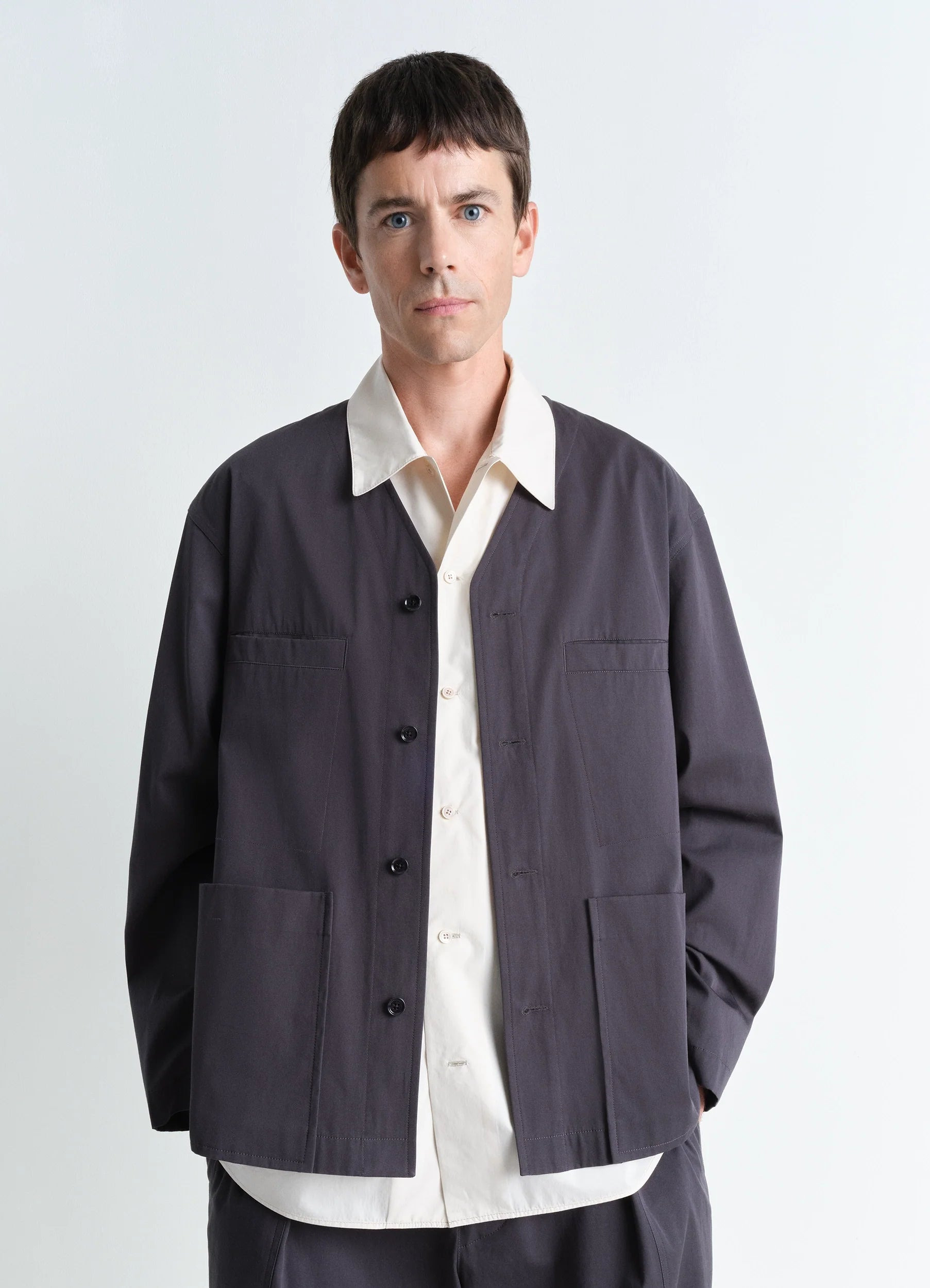 COLLARLESS OVERSHIRT - 2